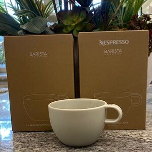 NESPRESSO Barista Collection Light Gray large Cappuccino Cup total of 4 in 2 box